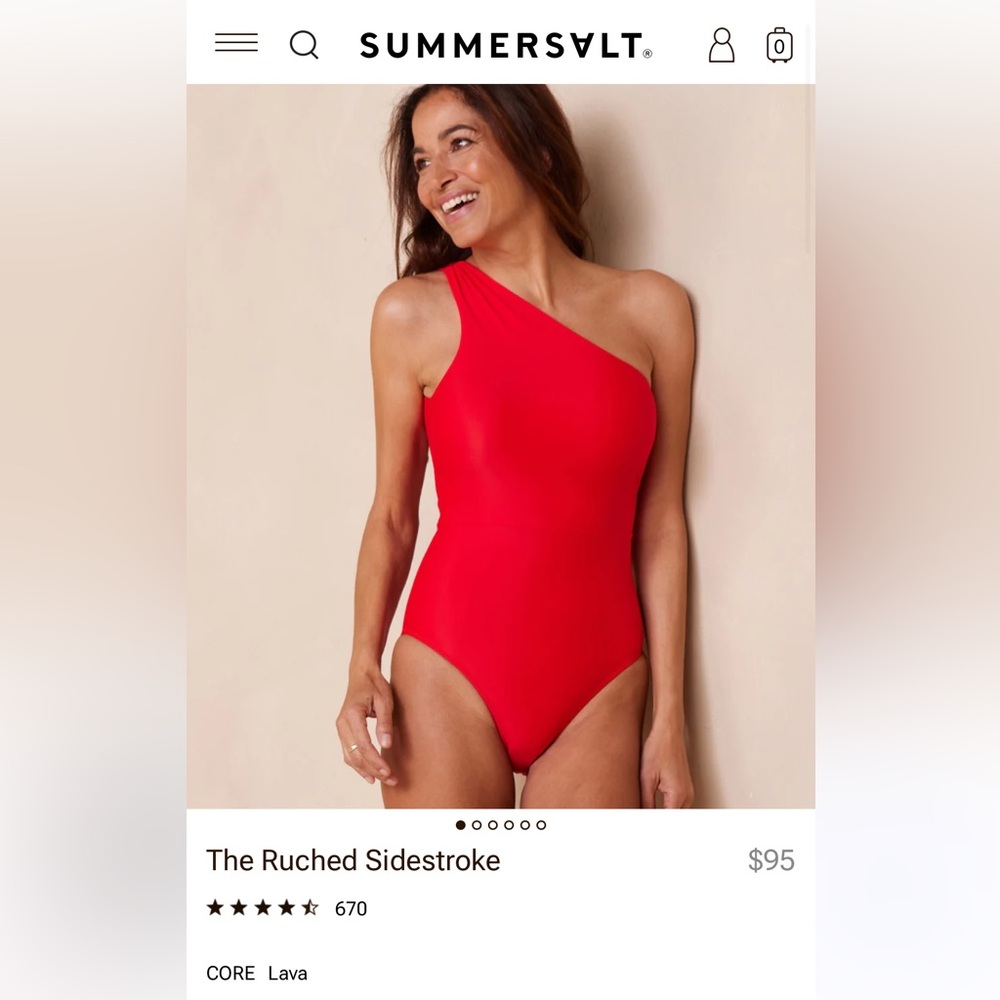 Summersalt Red One-Shoulder Swimsuit